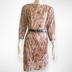 Vintage levél mintás midiruha