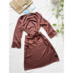 H&M barna szatén ruha