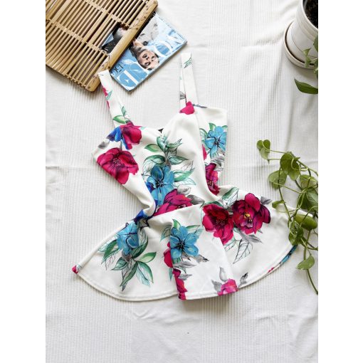 Virág mintás peplum blúz