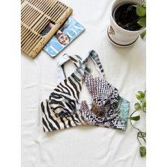 Prettylittlething mintás fürdőruha felső 